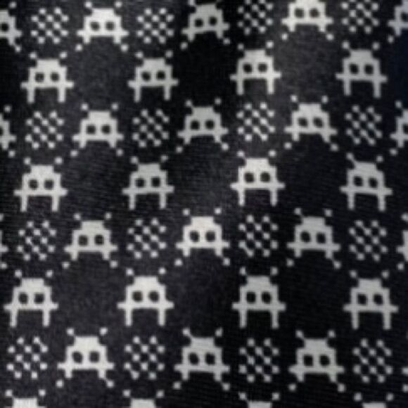 Black Tie Geek Space Invaders Video Game Atari Necktie Aliens 70s Tie - Picture 8 of 11